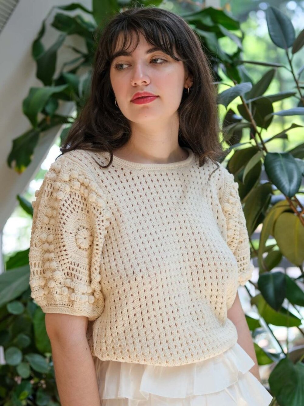 Stella Pardo Greta Sweater - Ecru Crochet
